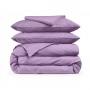 Двуспальная постель сатин с простыней на резинке LAVENDER Cosas Лаванда 180х220 см