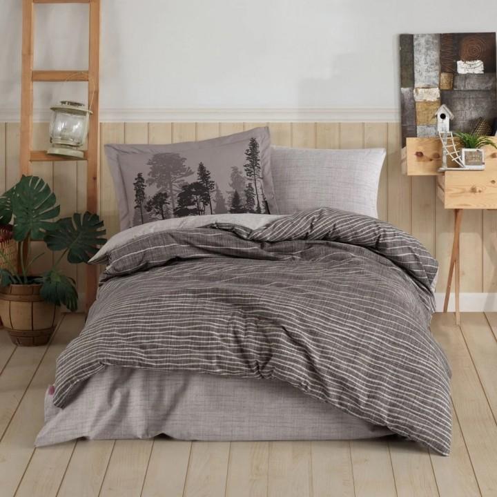 Постельное белье HOBBY поплин TULLY коричневый