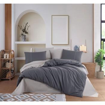 Постельное белье HOBBY поплин Diamond Antracit/Beige антрацит/бежевий