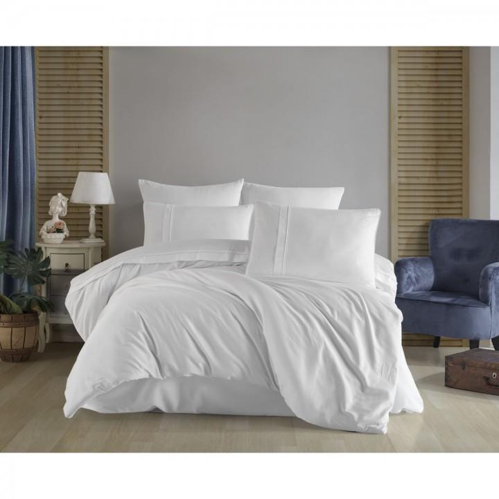 Постельное белье HOBBY Premium Sateen PLAIN Beyaz белый 300TC