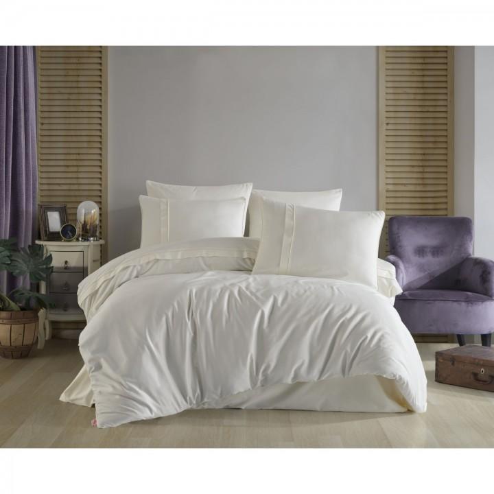 Постельное белье HOBBY Premium Sateen PLAIN Krem кремовый 300TC