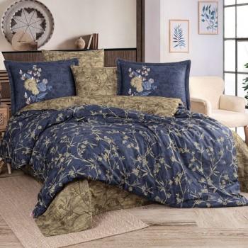 Постільна білизна HOBBY Premium Sateen JESSICA синій/голд 300TC
