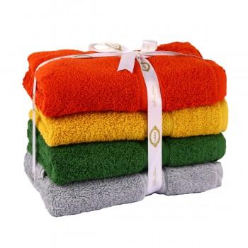 Набір махрових рушників Hobby COLORFUL 4 Terra/Hardal/Haki/Gri 4 шт