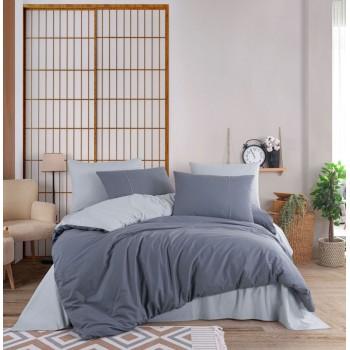 Постільна білизна Victoria сатин Plain Grey/Licht Grey графіт/сірий