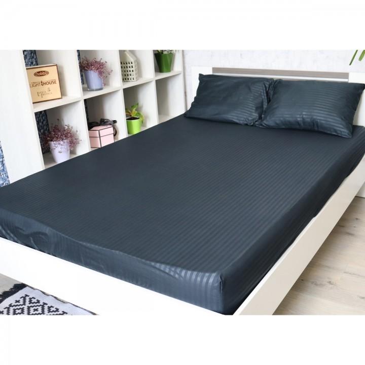 Простирадло на гумці Lighthouse Mf Stripe Аnthracite страйп-мікрофібра