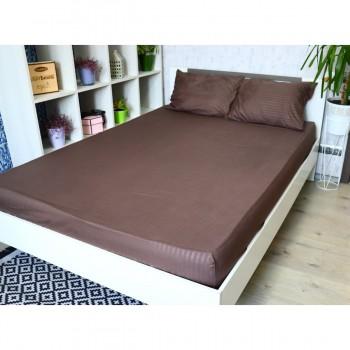Простирадло на гумці Lighthouse Mf Stripe Brown страйп-мікрофібра