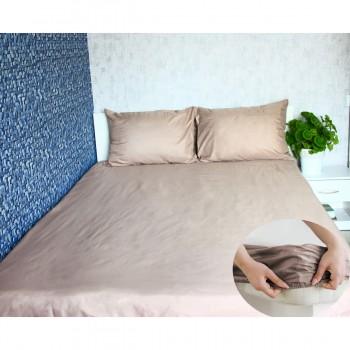 Простирадло на гумці Lighthouse Mf Jacquard Beige страйп-мікрофібра