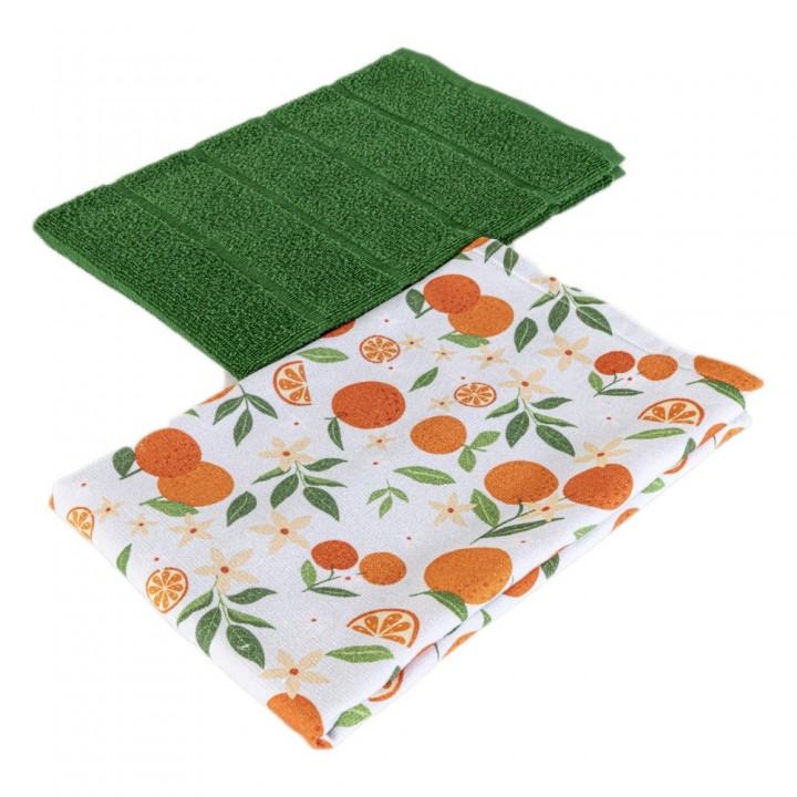 Набір рушників для кухні Maisonette Orange Зелений 40*60 2шт
