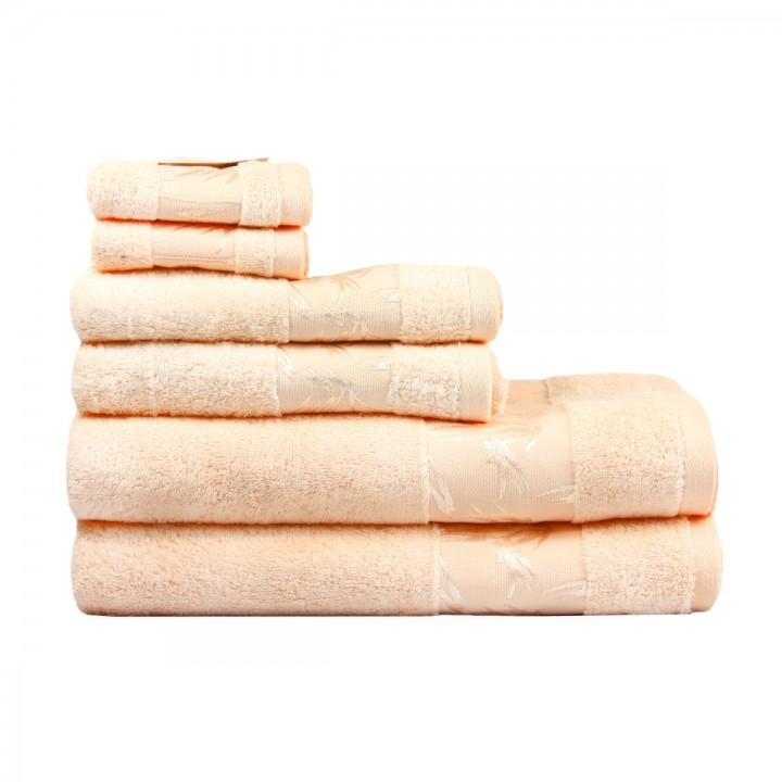 Полотенце Maisonette Bamboo персиковый бамбуковое махровое