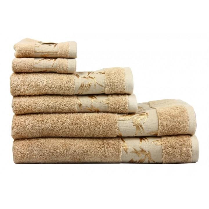 Полотенце Maisonette Bamboo бежевое бамбуковое махровое