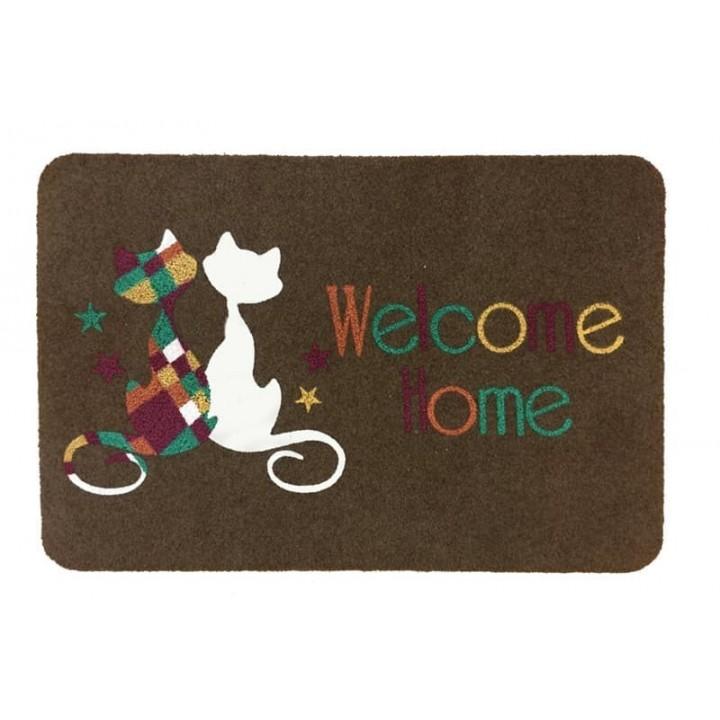 Килимок придверний Izzihome Megan Kahve cift kedi