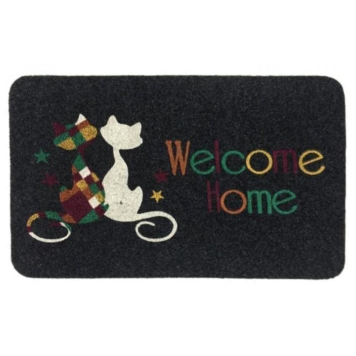 Коврик придверный Izzihome Megan Gri cift kedi