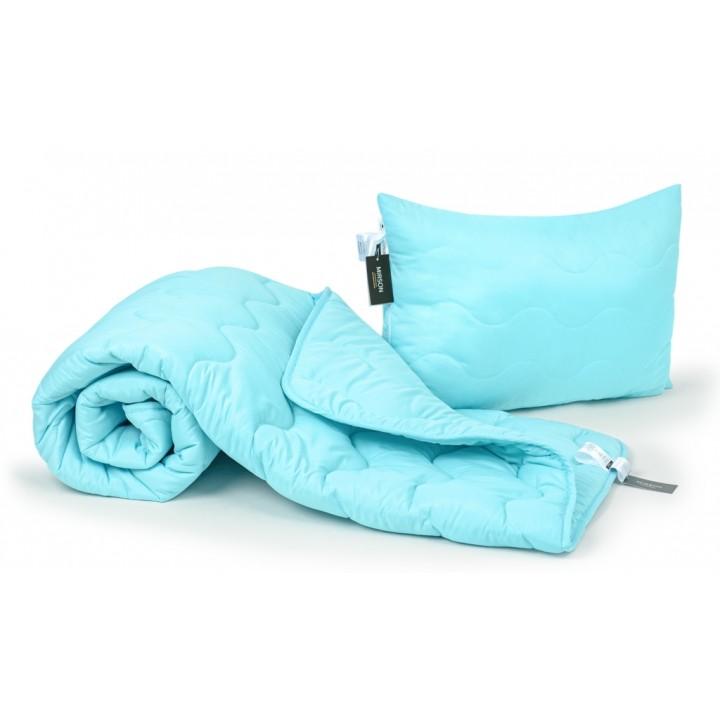 Набор одеяло и подушка MirSon EcoSilk Демисезонный 1658 Eco Light Blue антиаллергенный