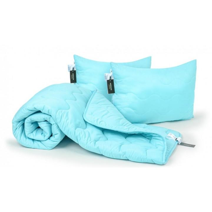 Набор одеяло и две подушки MirSon BamBoo Демисезонный 1685 Eco Light Blue антиаллергенный