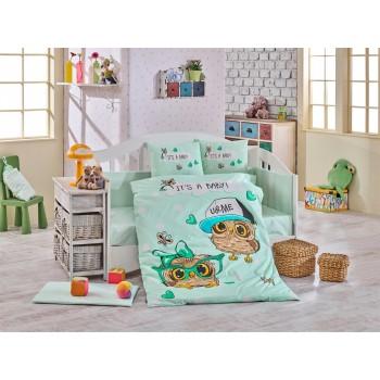 Дитяча постільна білизна в ліжечко HOBBY поплін Cool Baby м'ятна