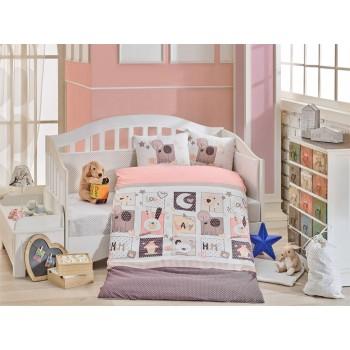 Дитяча постільна білизна в ліжечко HOBBY поплін Sweet Home рожева