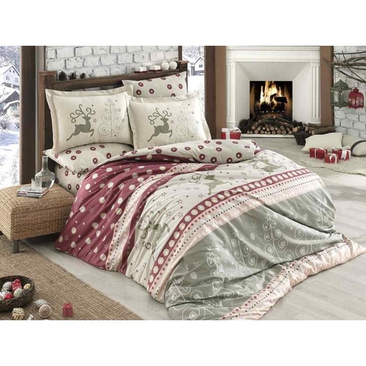 Постельное белье Hobby FLANNEL Ludovica бордовое