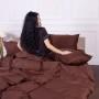 Простирадло MirSon 0211 Cacao сатин коричневий luxe