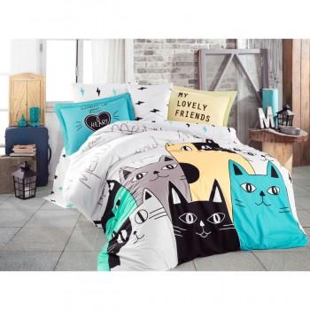 Постільна білизна HOBBY поплін Love Cats жовтий