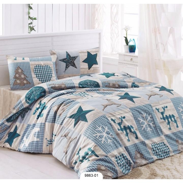 Постельное белье Lighthouse бязь голд Stars голубое
