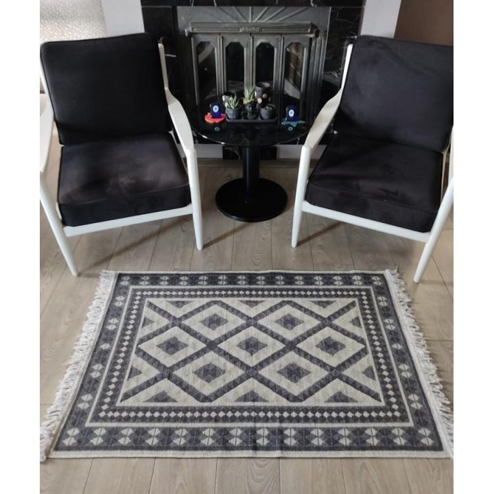 Килим Izzihome Lara light LR4 Gri бавовняний