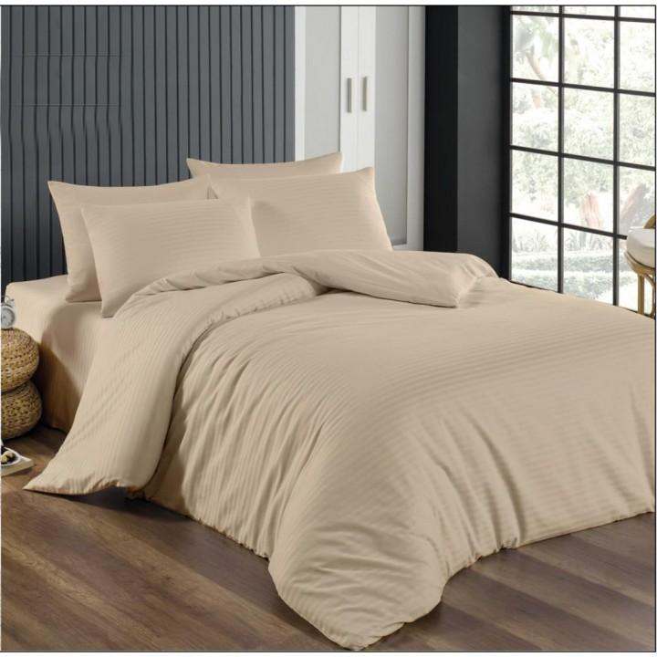 Постельное белье Lighthouse Sateen Stripe Milk Coffe