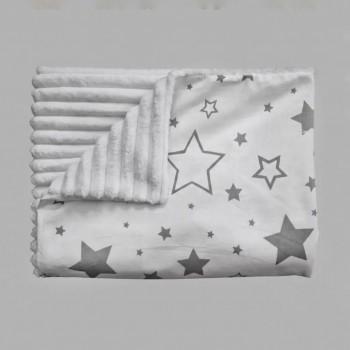 Плед BabyStar дитячий Зірки 1 білий бавовна та м'який плюш