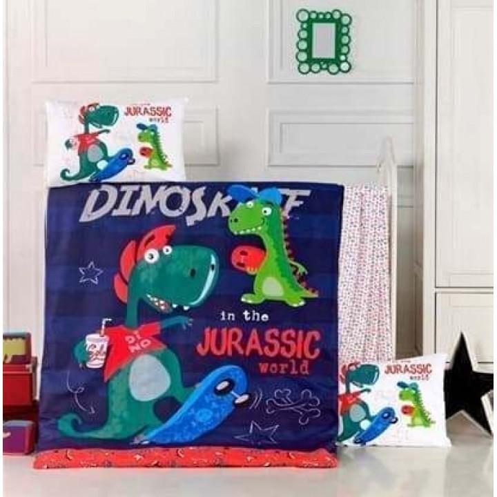 Дитяча постільна білизна в ліжечко LightHouse ранфорс Dino