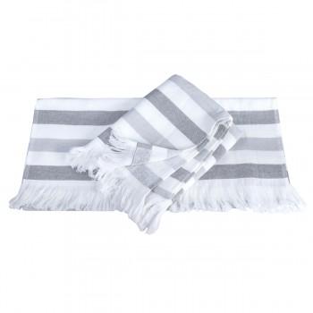 Рушник Hobby Stripe Peshtemal сірий пляжний