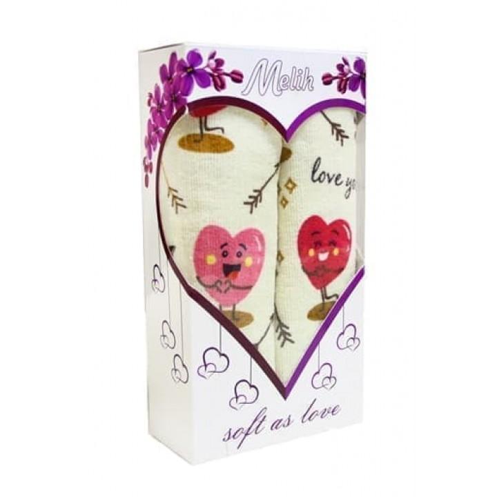 Подарунковий Набір рушників IzziHome Love рожевий 2шт