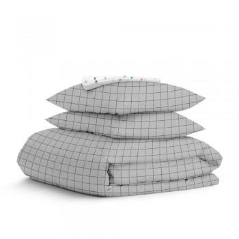 Полуторное постельное белье COSAS Grey Geometry CS6 160х220 см Разноцветный