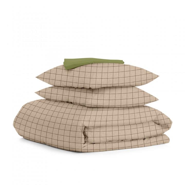 Євро постільна білизна BEIGE GEOMETRY CS4 COSAS Бежевий 200х220 см