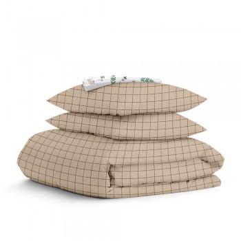Євро постільна білизна BEIGE GEOMETRY CS11 COSAS Бежевий 200х220 см