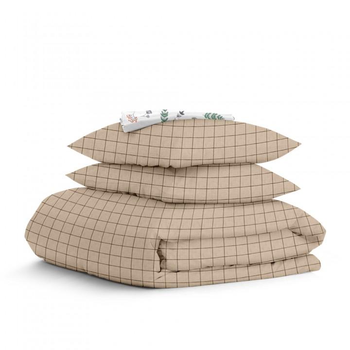 Євро постільна білизна BEIGE GEOMETRY CS11 COSAS Бежевий 200х220 см