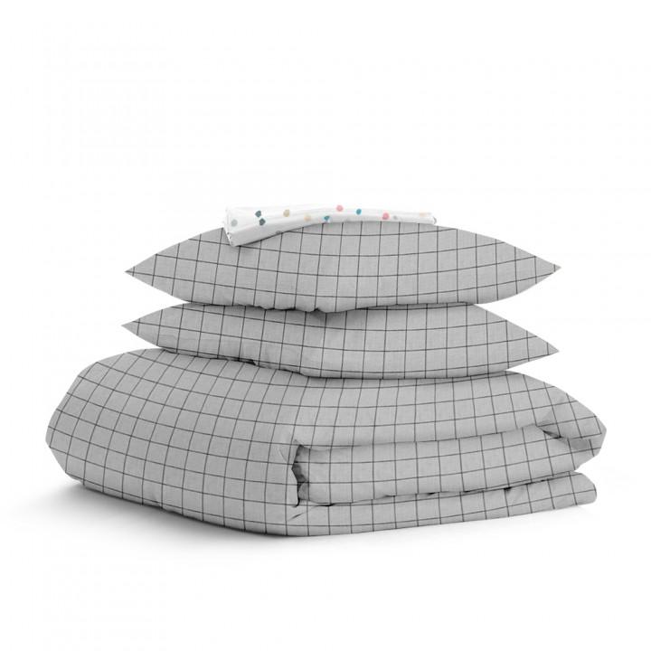 Євро постільна білизна GREY GEOMETRY CS6 COSAS сірий 200х220 см