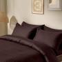 Евро постель сатин с простыней на резинке WALNUT Cosas Шоколад 200х220 см