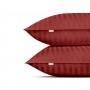 Семейная постель сатин с простыней на резинке BURGUNDY Cosas Красный 2х160х220 см