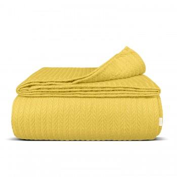 Покривало 160х230 Summer Knitted Braid COSAS жовтий