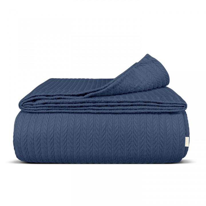Покрывало 160х230 Nightfall Knitted Braid COSAS синий