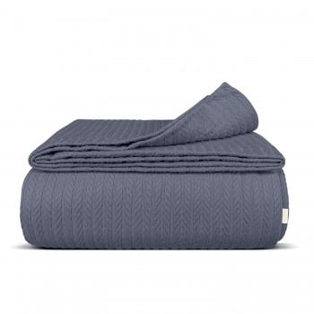 Покривало 230х240 Stormy Knitted Braid COSAS стальний