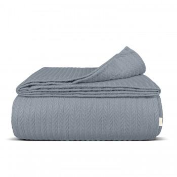 Покривало 240х260 Smoky Knitted Braid COSAS сірий