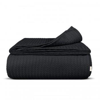 Покривало 240х260 Panther Knitted Braid COSAS чорний