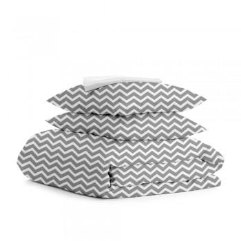 Євро постільна білизна Grey Zigzag COSAS сірий 200х220 см