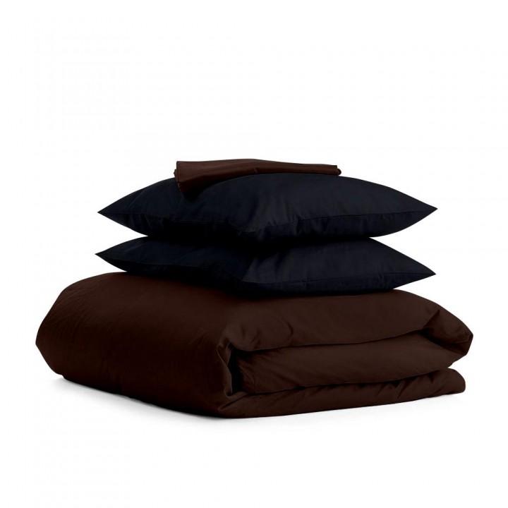 Полутораспальный комплект COSAS CHOCOLATE SATIN CS2 160х220 см Черный/Шоколадный