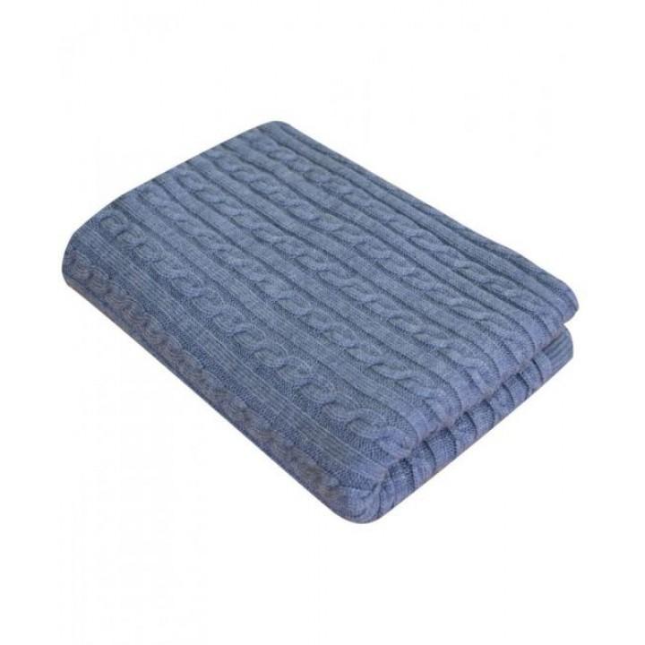 Вязаный плед Прованс SOFT 90х130 см Синий (3025)