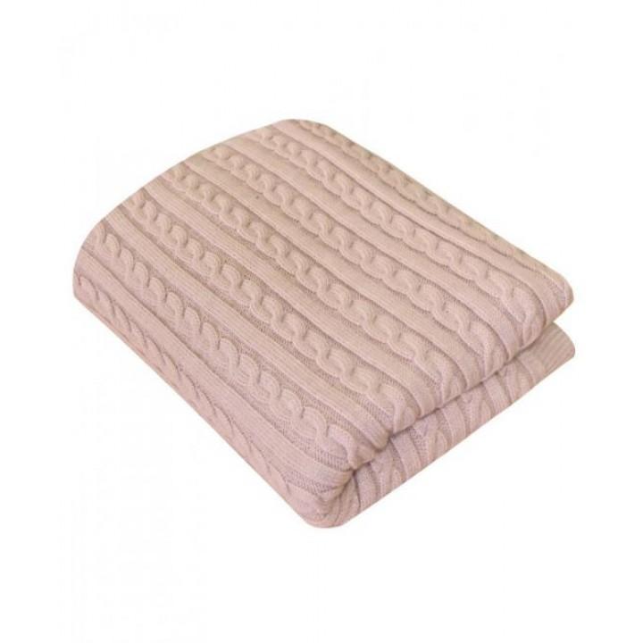 Вязаный плед Прованс SOFT 90х130 см Розовый (3032)