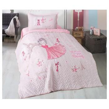 Покривало підліткове Aran CLASY бавовняне стьобане з наволочкою 180x240 Romantic Girl