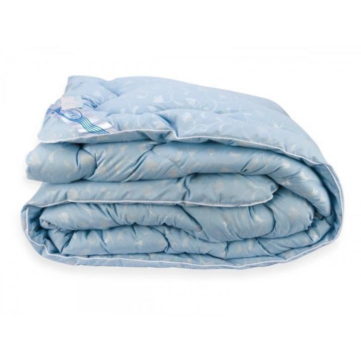 Одеяло Лебяжий Пух Leleka-Textile Полуторный 140х205 Голубой Вензель